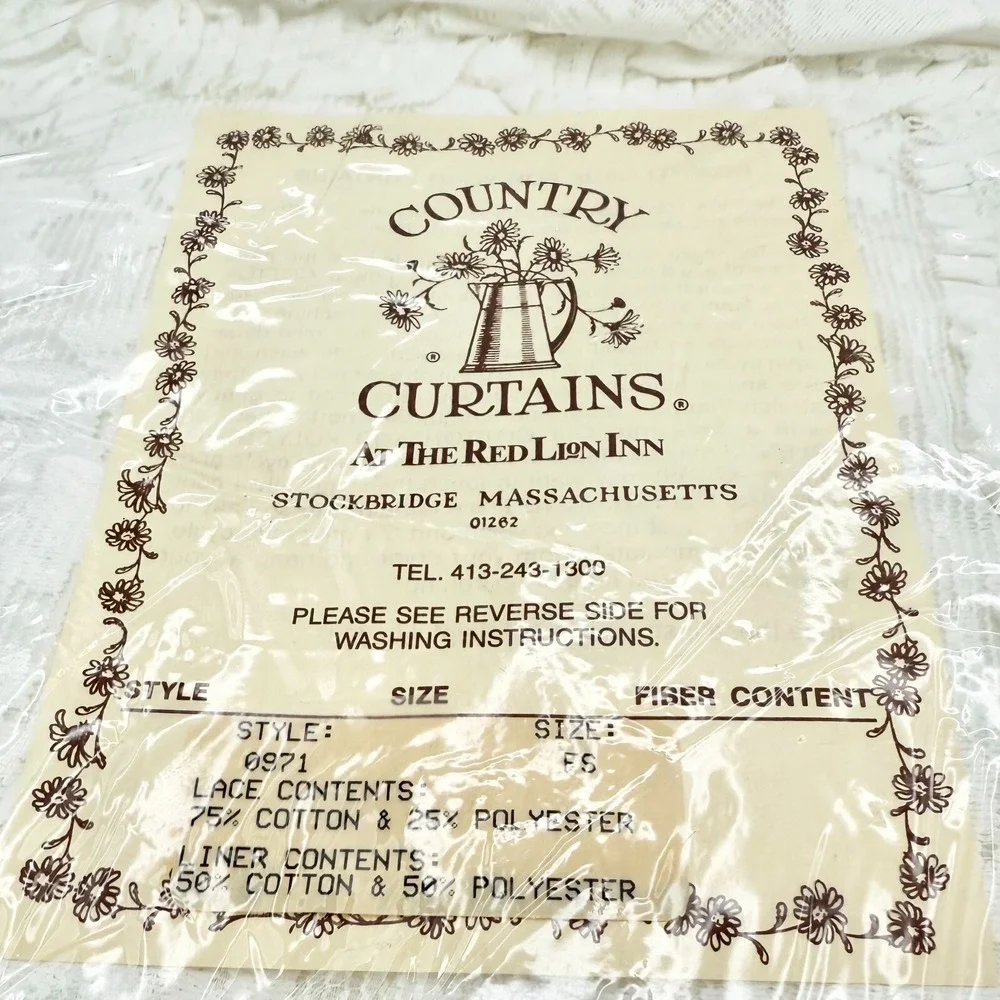 Country Curtains Ivory Lace Standard Pillow Sham ~ Red Lion Inn *New, Vintage